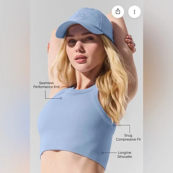 261.  Alo Seamless Delight High Neck Bra - Picture 2 of 12